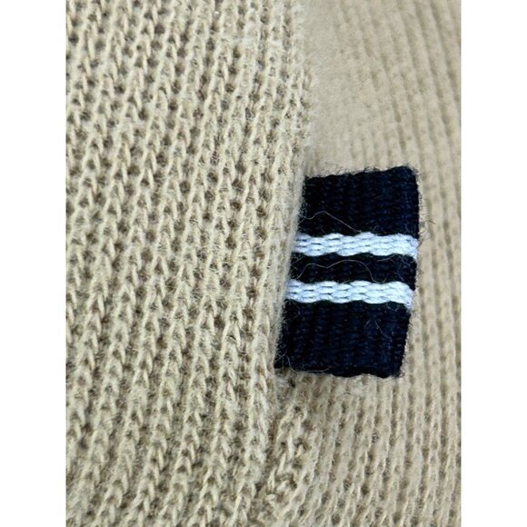 Nautica Men's Sweater Vtg Tan M  2-Button Cotton Shawl Collar Logo Long Sleeve - Picture 15 of 16